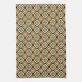 Warmtoniger geometrischer Diamantmuster Geschirrtuch (Vertikal)