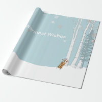 Warmwald mit Schlitten und Schnee wünscht