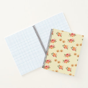 Warmwasser-Blumen-Graph-Papier-Notizbuch Notizblock