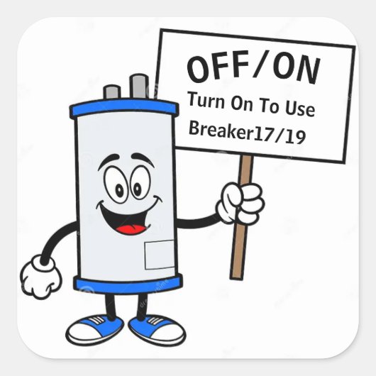 Warmwasserbereiter Quadratischer Aufkleber (Vorderseite)