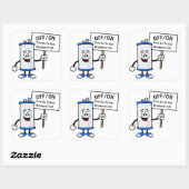 Warmwasserbereiter Quadratischer Aufkleber (Blatt)