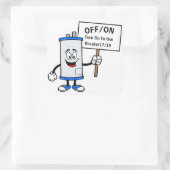 Warmwasserbereiter Quadratischer Aufkleber (Tasche)