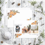 Warmwill Boho Citrus Botanical 3 Foto Holi Feiertagskarte<br><div class="desc">Die Boho Citrus Botanical Foto Holiday Card ist eine der schönsten Adressen der Welt! Diese wunderschöne Karte zeigt drei Ihrer Lieblings-Fotos, die kunstvoll mit Botanicalen Aquarellen aus Zitrusfrüchten, Kiefernbäumen, Sternanis und Zimt dekoriert sind. Es ist der perfekte Weg, um Ihren Freunden und Ihrer Familie einen Urlaub Gruß zu schicken! Die...</div>