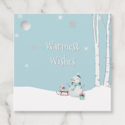 Warmwill Snowman-Schlittengeschenke Geschenkanhänger (Vorderseite)