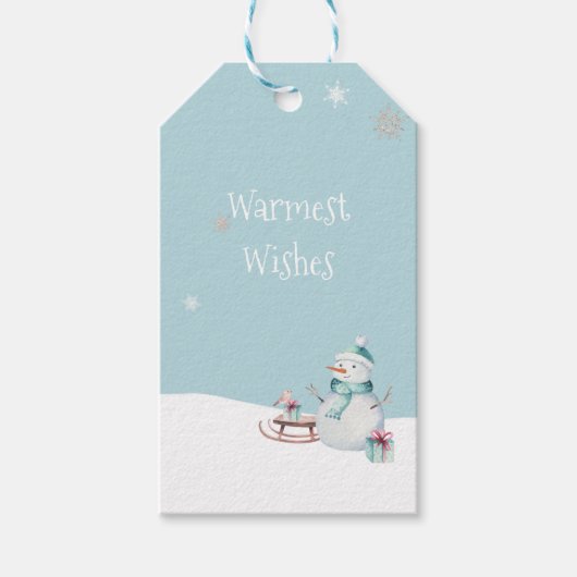 Warmwill Snowman-Schlittengeschenke Geschenkanhänger (Vorderseite)