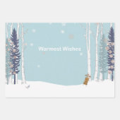 Warmwill Snowman-Schlittengeschenke Geschenkpapier Set (Vorderseite)