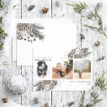 Warmwünscht Black Winter Pinecone 3 Foto Holid Feiertagskarte<br><div class="desc">'Das ist die Jahreszeit, um Freude zu verbreiten, und wie kann man das besser machen als mit der eigenen Familienurlaubskarte? In diesem Jahr können Sie über die traditionelle Karte hinaus gehen und Ihren Stil mit einer Trendy Black Winter Pinecone Foto Holiday Card zeigen. Diese einzigartige Karte zeigt drei Ihrer Lieblingsstifte...</div>