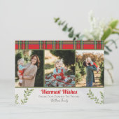 Warmwünscht Karierte Weihnachtskarte Feiertagskarte (Stehend Vorderseite)