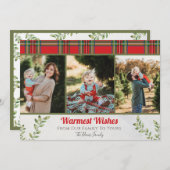 Warmwünscht Karierte Weihnachtskarte Feiertagskarte (Vorne/Hinten)