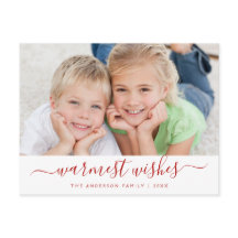 Warmwünscht Script Weihnachts-Fotokarte