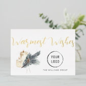 Warmwünscht Weihnachtskerzen Business Folien Feiertagskarte (Stehend vorne)