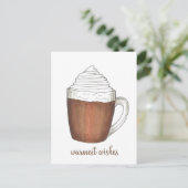 Warmwünschte Kochschokolade Kakao Winter Postkarte (Stehend Vorderseite)