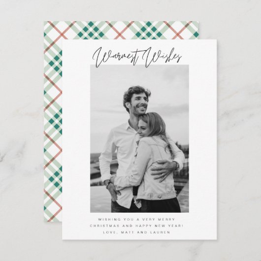 Warmwünschtes Foto Kariert Weihnachten (Vorne/Hinten)