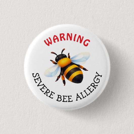 Warn-Schwere-Bienenallergie-Alarm-Knopf Button (Vorderseite)
