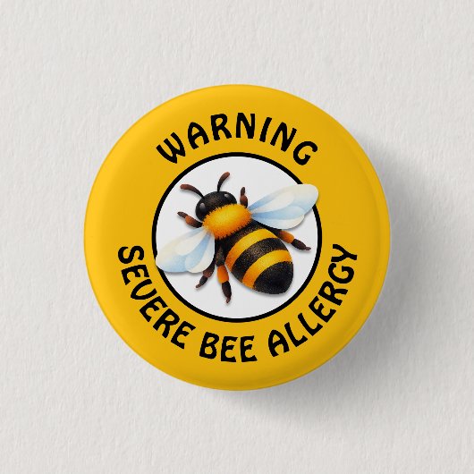 Warn-Schwere-Bienenallergie-Alarm-Knopf Button (Vorderseite)