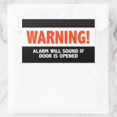 Warnalarm wird angezeigt, wenn die Tür geöffnet wi Rechteckiger Aufkleber (Tasche)