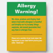 Warnanzeige Fotoplatte (Vorderseite)