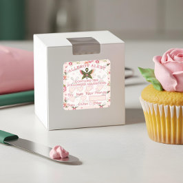 Warnbäckerei Butterfly Spoon für Lebensmittelsiche Quadratischer Aufkleber