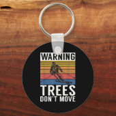 Warnbäume ziehen den Winter-Skiläufer nicht um Schlüsselanhänger (Vorderseite)