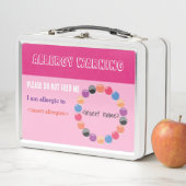 Warnbox für Allergien Metall Brotdose (Beispiel)