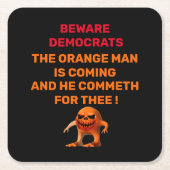 WARNDEMOKRATEN RECHTECKIGER PAPPUNTERSETZER (Vorderseite)