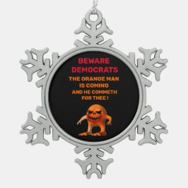 WARNDEMOKRATEN SCHNEEFLOCKEN Zinn-Ornament