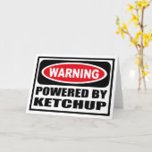 Warnen ANGETRIEBEN DURCH KETSCHUP Gruß-Karte Karte (Gelbe Blume)