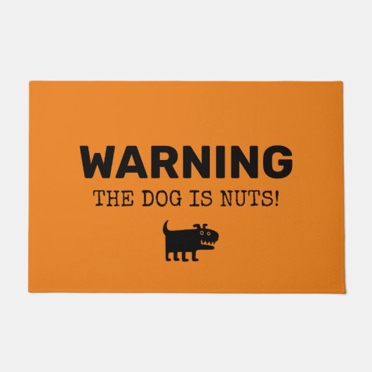 WARNEN Der Hund ist NUTS! Funny Sign Doormat Fußmatte (Vorderseite)