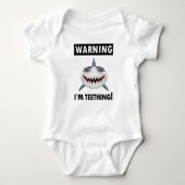 Warnend bin ich Zahnenlustiger Haifisch Baby Strampler (Vorderseite)
