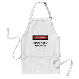 Warnende gebildete blonde Schürze