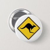 warnende Gefahr des Kängurus an Australien-Tag Button (Vorne & Hinten)