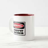 Warnende GEOGRAFIE-LEHRER Tasse (Vorderseite Links)