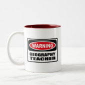 Warnende GEOGRAFIE-LEHRER Tasse (Links)
