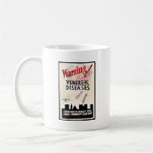 Warnende Geschlechtskrankheiten Kaffeetasse (Links)