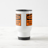 warnende Hochspannung Reisebecher (Mittel)