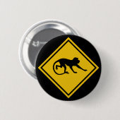 Warnende Macaques, Verkehrszeichen, Malaysia Button (Vorne & Hinten)