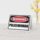 Warnende POLIZEIBEAMTIN Gruß-Karte Karte (Gelbe Blume)