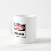 Warnende POLIZEIBEAMTIN Tasse (Vorderseite Links)