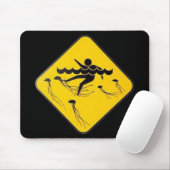 Warnende Quallen in Wasser-Straße Zeichen Mousepad (Mit Mouse)