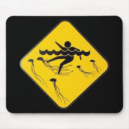 Warnende Quallen in Wasser-Straße Zeichen Mousepad (Vorne)