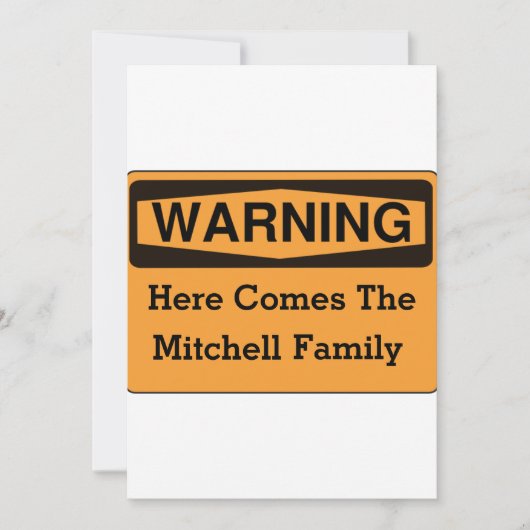 Warnende Spaß-Familien-Wiedersehen-Einladungen Einladung (Vorderseite)