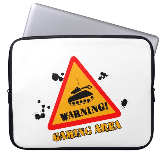 Warnende Spiel-Neopren-Laptop-Hülse 15" Laptopschutzhülle (Vorderseite)