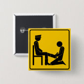 warnender Bootblack voran Button (Vorne & Hinten)