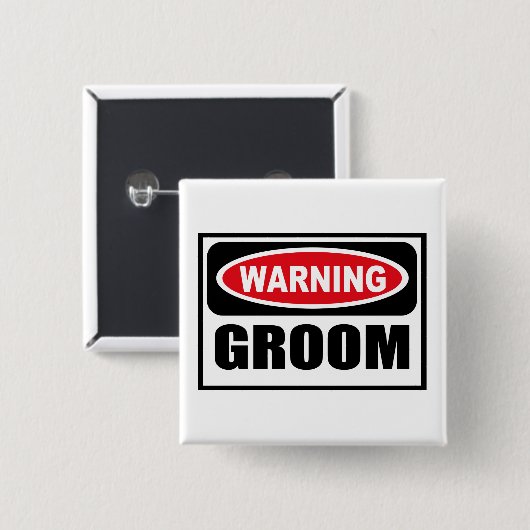 Warnender BRÄUTIGAM Knopf Button (Vorne & Hinten)