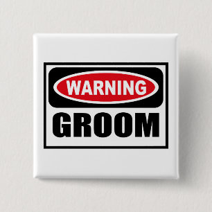 Warnender BRÄUTIGAM Knopf Button