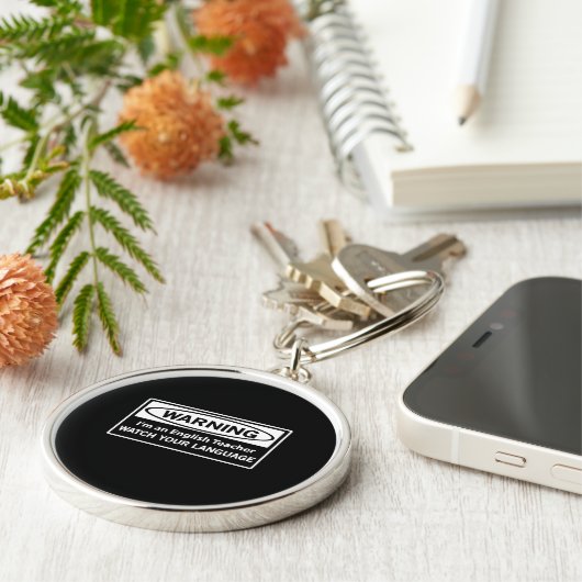 Warnender Englischlehrer Schlüsselanhänger (Seite)