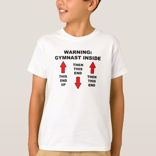 Warnender" Gymnast innerhalb des KinderT - Shirt (Vorderseite)