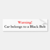 Warnender schwarzer Gurt-Autoaufkleber Autoaufkleber (Vorne)