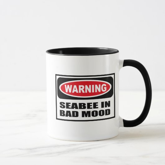 Warnender SEABEE IN SCHLECHTER STIMMUNG Tasse (Rechts)