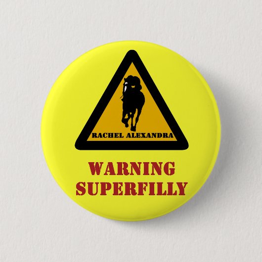 Warnender Superfilly Rachel Alexandra Knopf Button (Vorderseite)